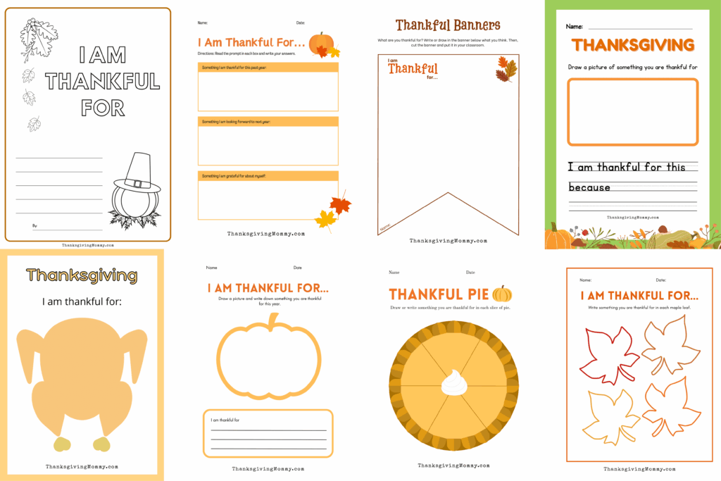 Thankful Worksheets for Thanksgiving - 10 Free Printable Downloads!